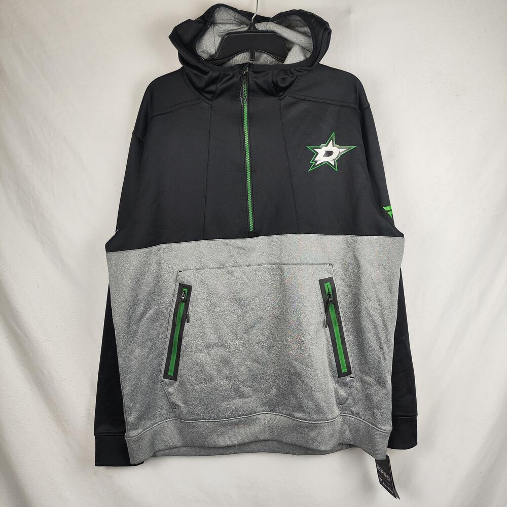 Dallas Stars Hoodie Mens XL Gray Black NHL Hockey Authentic Pro Fanatics